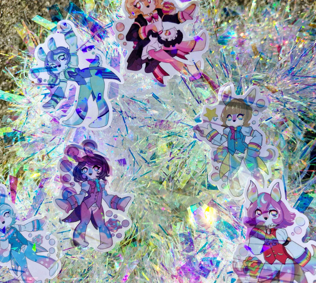 Iridescent sticker designs Iridescent sticker designs